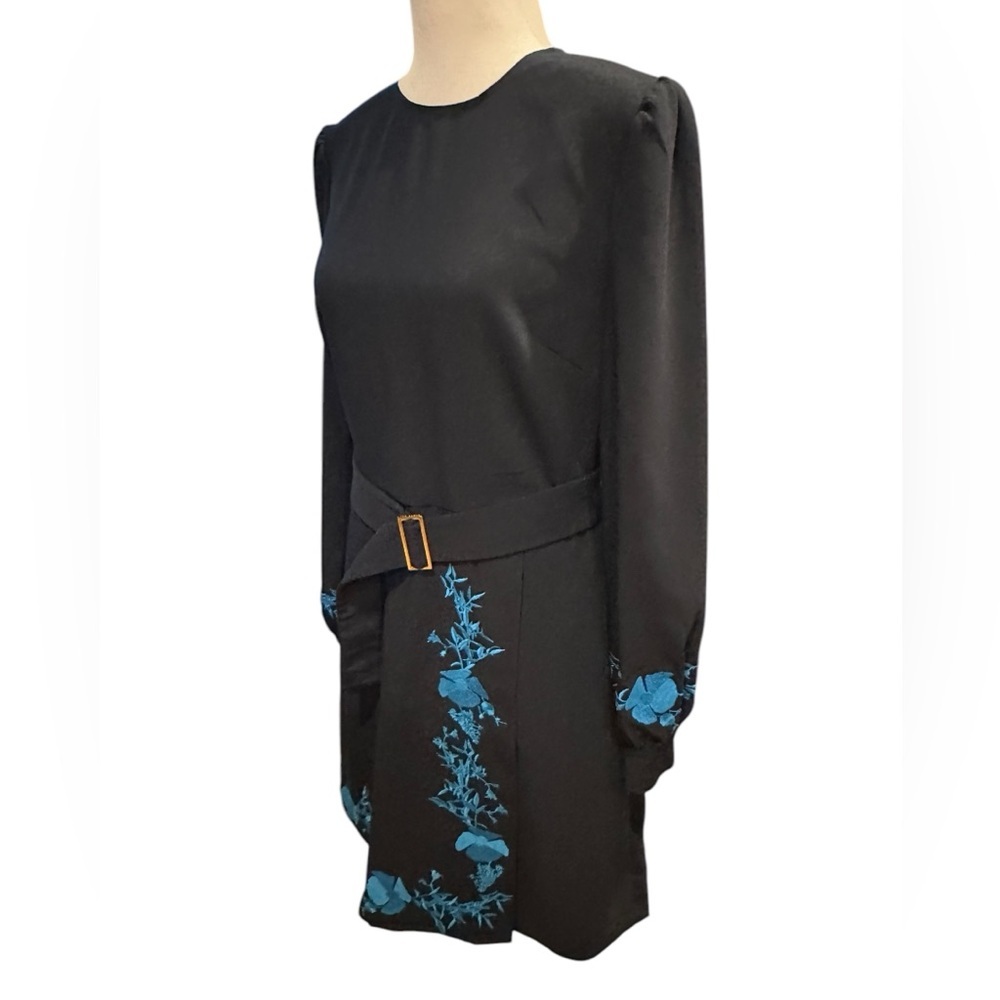 Ted Baker Zephyra Bluebell Embroidered Long Sleeve mini dress size 2 - Picture 6 of 16